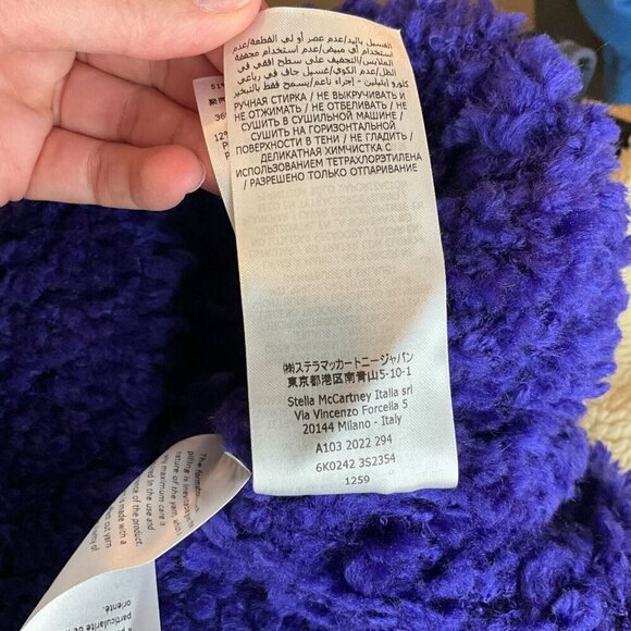 Stella McCartney Furry Textured Knit Crop Jumper EUR Size 46 XL Purple Sweater - Picture 13 of 13